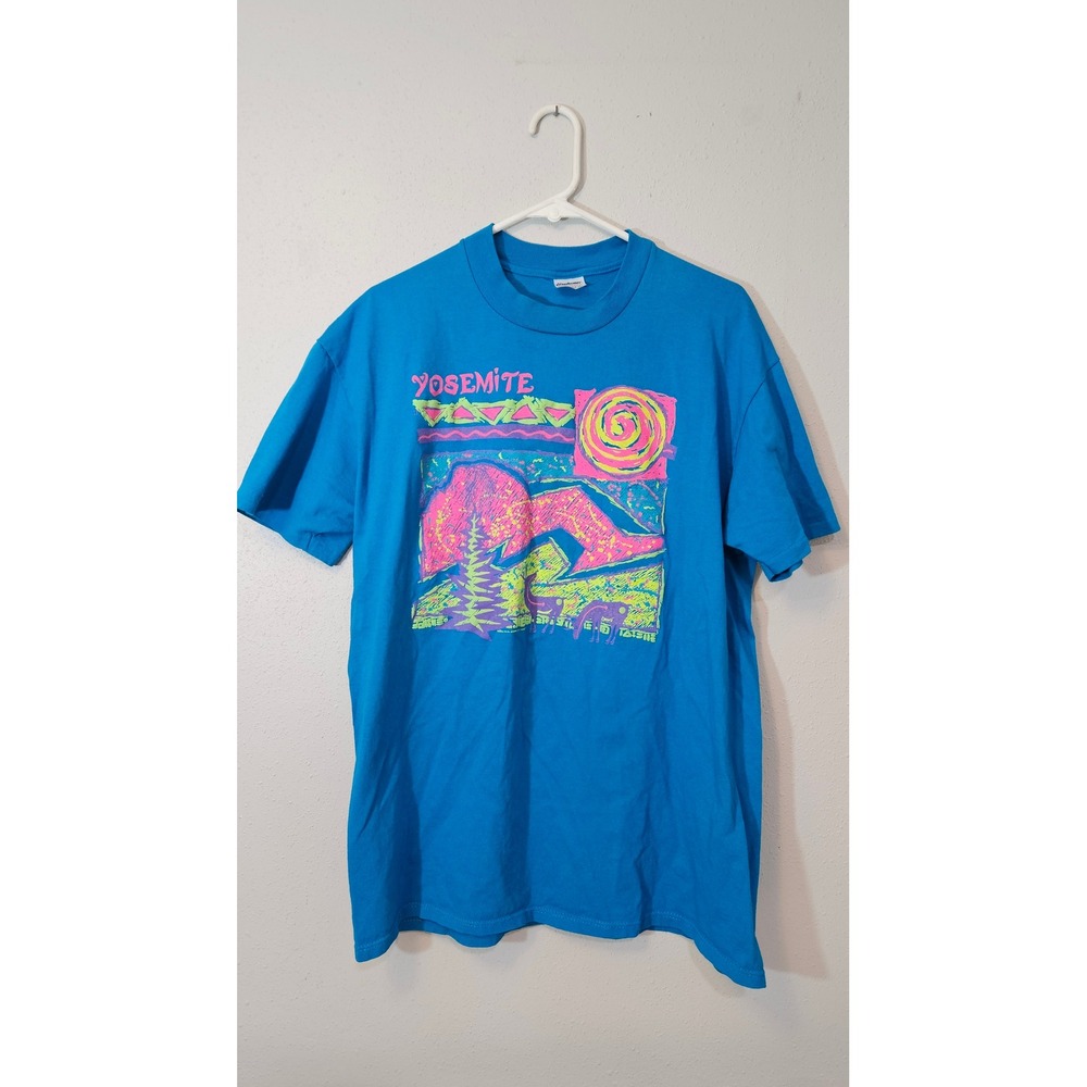 Stedman Yosemite T-Shirt Mens XL Blue Vintage 80s 90s Puff Print Tee